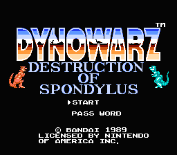 Dynowarz: Destruction of Spondylus title screenshot